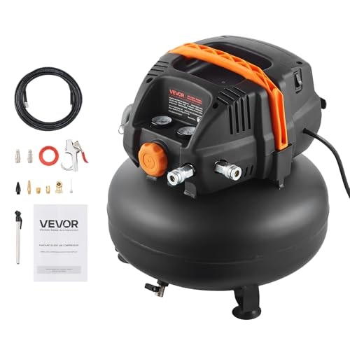 Vevor 6-Gallon 1.7HP Pancake Air Compressor and 12-Piece Accessory Kit: $120.90 Vevor 6-Gallon 1.7HP Pancake Air Compressor and 12-Piece Accessory Kit: $120.90