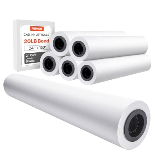 Vevor 24-inch x 150-foot Plotter Paper 6-Roll Pack: $56.61 Vevor 24-inch x 150-foot Plotter Paper 6-Roll Pack: $56.61