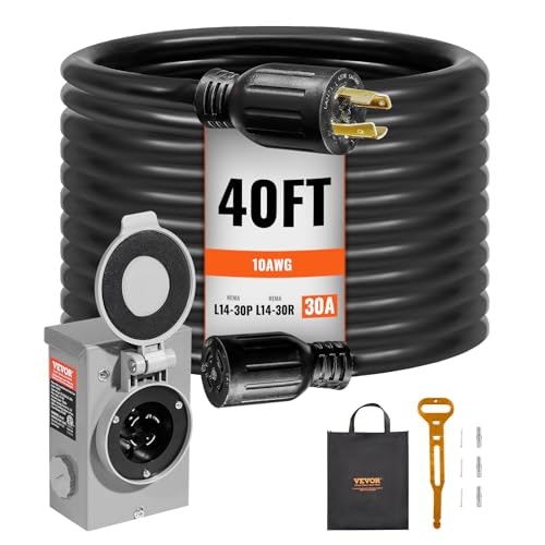 Vevor 30A 40-Foot Generator Extension Cord and Power Inlet Box Kit: $83.71 Vevor 30A 40-Foot Generator Extension Cord and Power Inlet Box Kit: $83.71