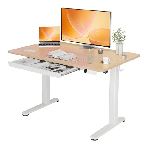 YDN 48" x 24" Electric Standing Desk with Drawer: $129.83