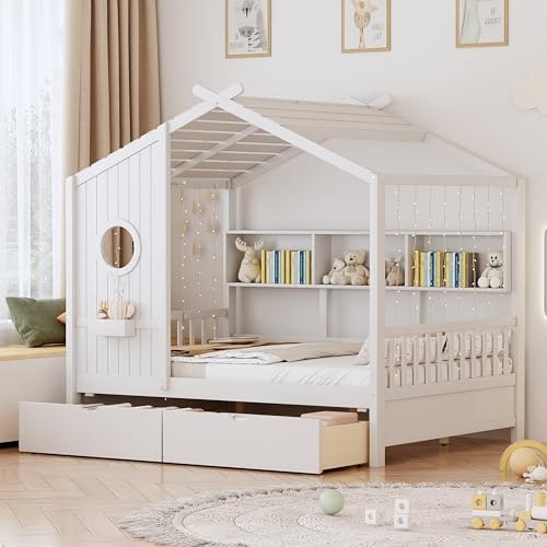 Bellemave Full House Bed with Storage Drawers: $358.51 Bellemave Full House Bed with Storage Drawers: $358.51