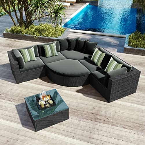 Merax 7-Piece Outdoor Wicker Sectional Sofa Set: $1,201.11 Merax 7-Piece Outdoor Wicker Sectional Sofa Set: $1,201.11