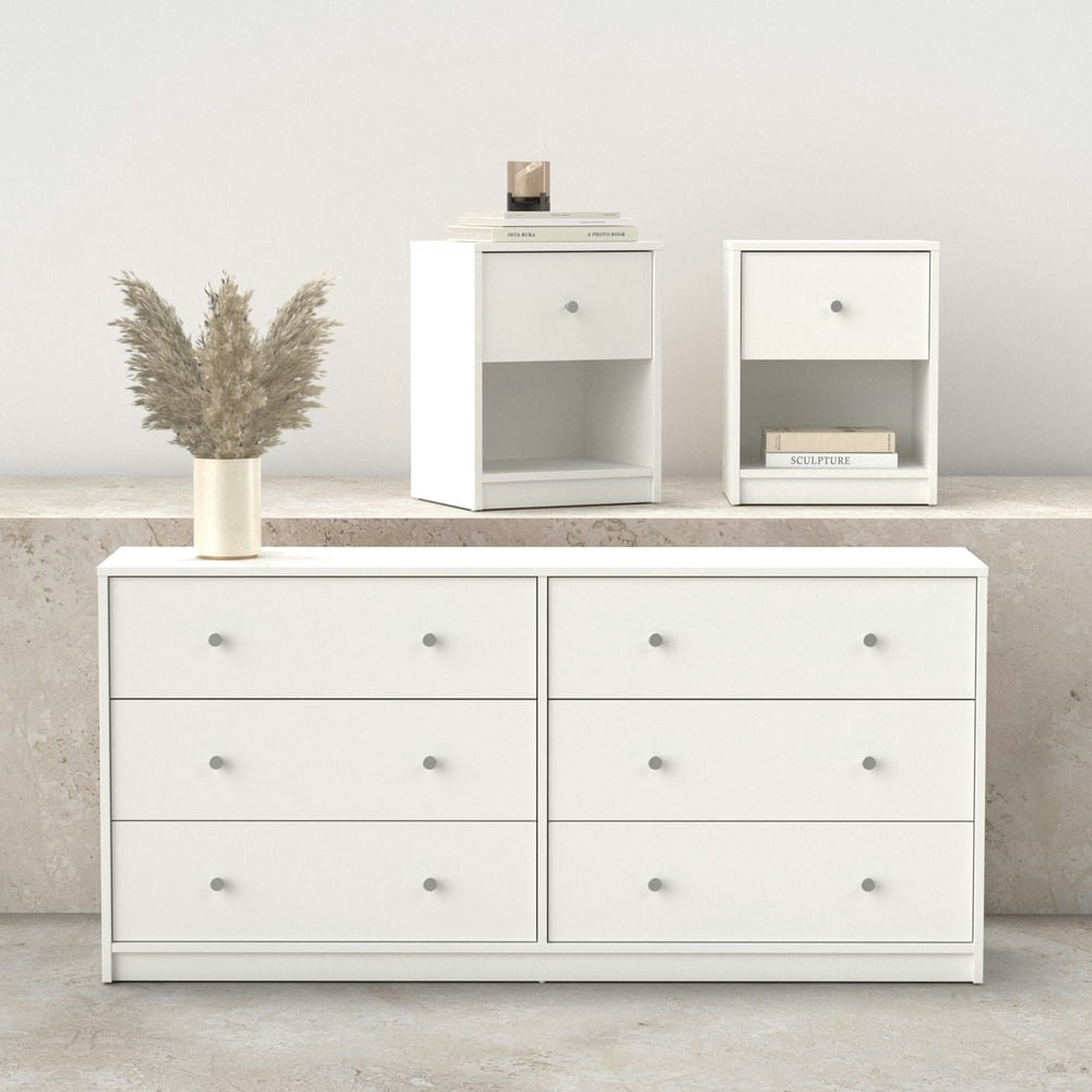 Tvilum Studio 3-Piece 6-Drawer Dresser and Nightstand Set: $236.14 Tvilum Studio 3-Piece 6-Drawer Dresser and Nightstand Set: $236.14