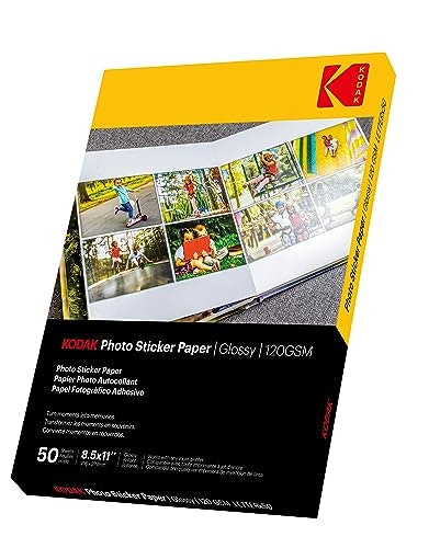 Kodak 8.5"x11" Glossy Photo Sticker Paper 50-Count: $18.30 Kodak 8.5"x11" Glossy Photo Sticker Paper 50-Count: $18.30