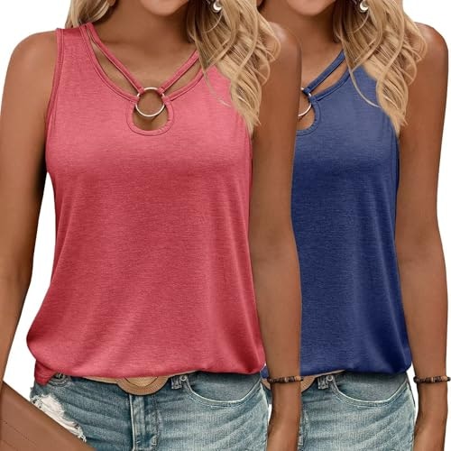 Kilisu Women's Cut Out Keyhole Tank Tops 2-Pack: $16.99 Kilisu Women's Cut Out Keyhole Tank Tops 2-Pack: $16.99