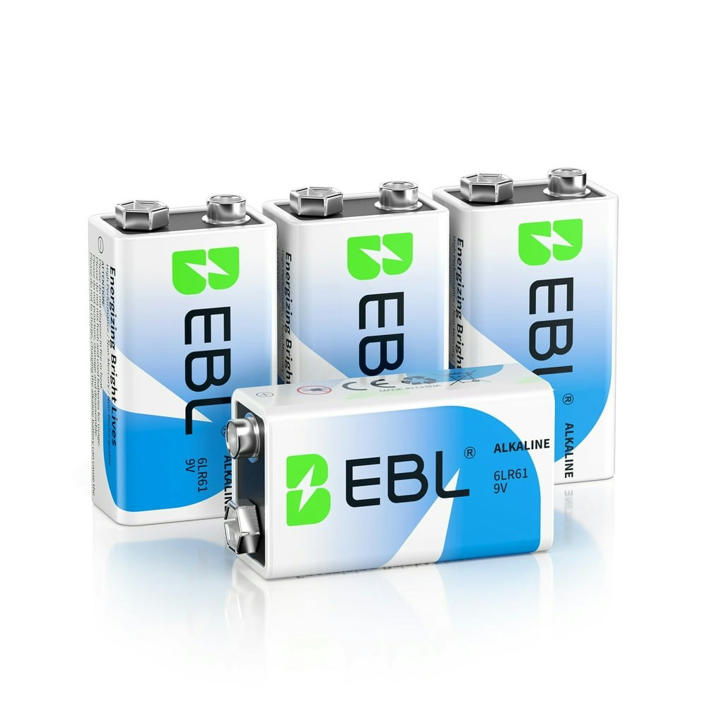 EBL 9V Alkaline Battery 4-Pack: $9.99