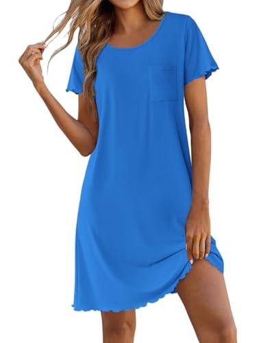Ekouaer Women's Bamboo Viscose Short-Sleeve Nightgown: $14.22 Ekouaer Women's Bamboo Viscose Short-Sleeve Nightgown: $14.22