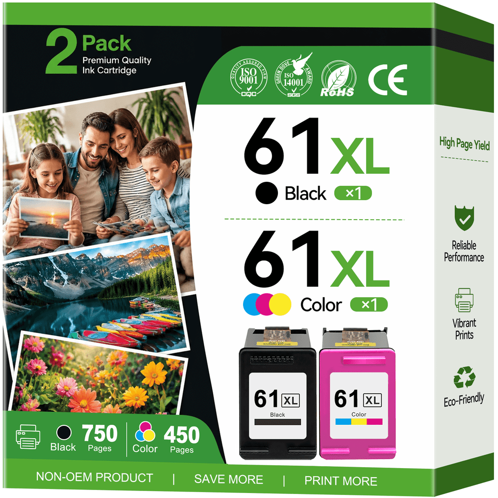 HP 61XL Black and Tri-Color Ink Cartridge 2-Pack: $25.15 HP 61XL Black and Tri-Color Ink Cartridge 2-Pack: $25.15