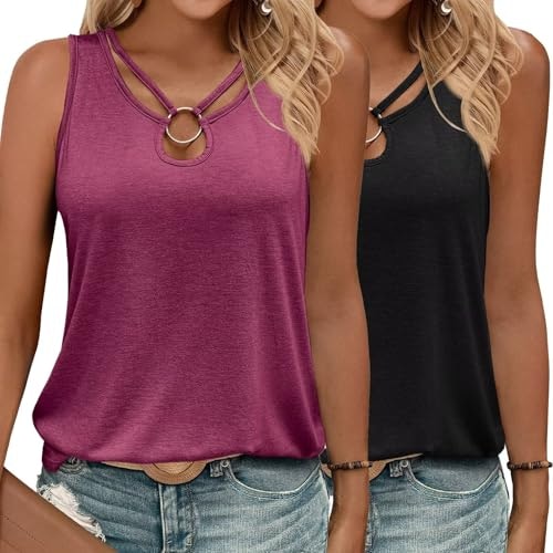Kilisu Women's Cut Out Keyhole Tank Tops 2-Pack: $16.69 Kilisu Women's Cut Out Keyhole Tank Tops 2-Pack: $16.69