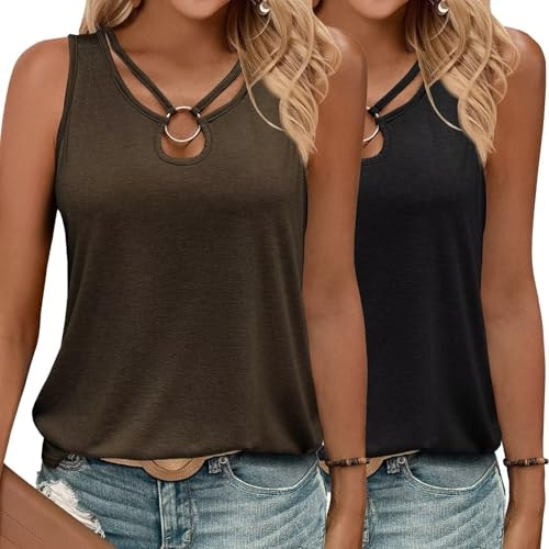 Kilisu Women's Cut Out Keyhole Tank Tops 2-Pack: $14.98 Kilisu Women's Cut Out Keyhole Tank Tops 2-Pack: $14.98