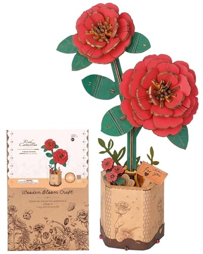 Wowood 113-Piece Red Camellia 3D Wooden Flower Puzzle: $11.99 Wowood 113-Piece Red Camellia 3D Wooden Flower Puzzle: $11.99