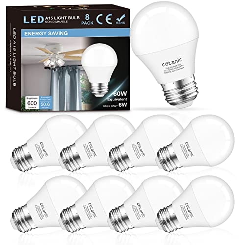 Cotanic A15 60W LED Ceiling Fan Light Bulbs 8-Pack: $15.28 Cotanic A15 60W LED Ceiling Fan Light Bulbs 8-Pack: $15.28