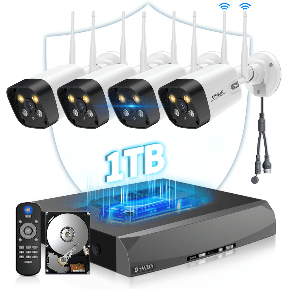 Ohwoai 5MP Wireless Security Camera System with 4 Cameras and 16-Channel NVR: $229.99 Ohwoai 5MP Wireless Security Camera System with 4 Cameras and 16-Channel NVR: $229.99