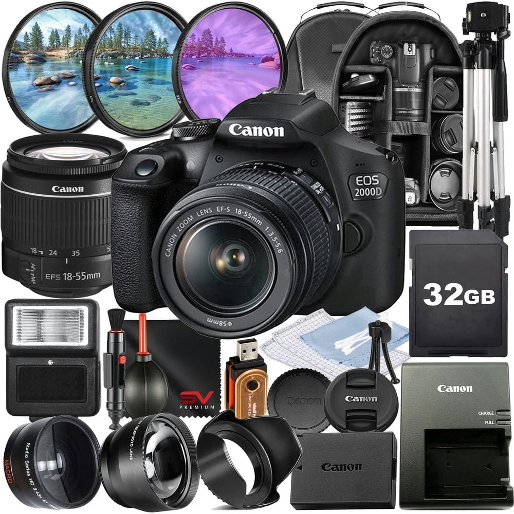 Canon EOS 2000D Rebel T7 DSLR Camera with 18-55mm Lens Accessory Bundle: $479.99 Canon EOS 2000D Rebel T7 DSLR Camera with 18-55mm Lens Accessory Bundle: $479.99