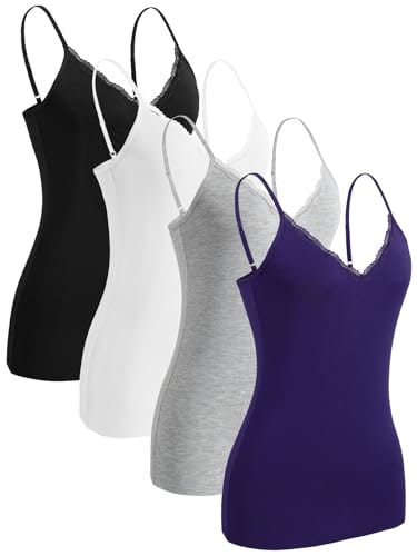 Rosyline Women's V-Neck Lace Camisole 4-Pack: $19.99