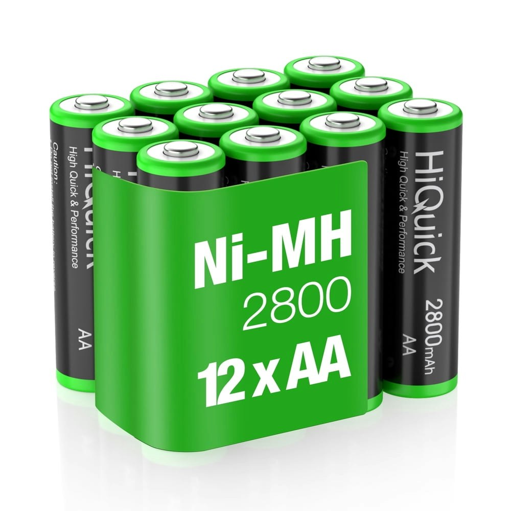 HiQuick 2,800mAh AA Rechargeable NiMH Batteries 12-Pack: $19.99 HiQuick 2,800mAh AA Rechargeable NiMH Batteries 12-Pack: $19.99