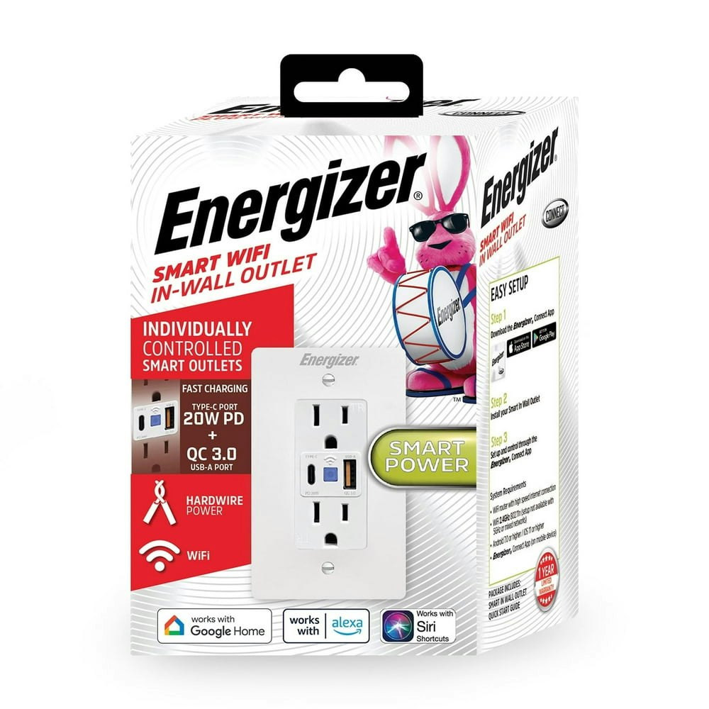 Energizer Smart WiFi 20W Fast Charge In-Wall Outlet: $37.99 Energizer Smart WiFi 20W Fast Charge In-Wall Outlet: $37.99