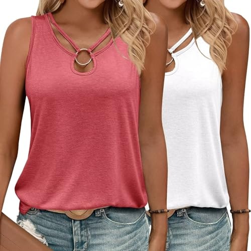 Kilisu Women's Cut Out Keyhole Tank Tops 2-Pack: $16.99 Kilisu Women's Cut Out Keyhole Tank Tops 2-Pack: $16.99
