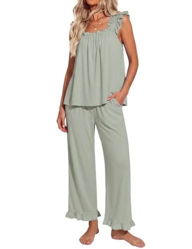 Ekouaer Women's Ruffle Pajama Set: $25.48 Ekouaer Women's Ruffle Pajama Set: $25.48