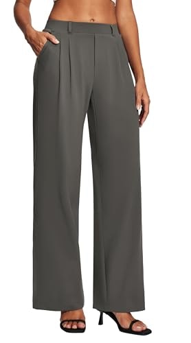Heathyoga Women's Pull-On Wide-Leg Stretchy Work Pants: $29.99