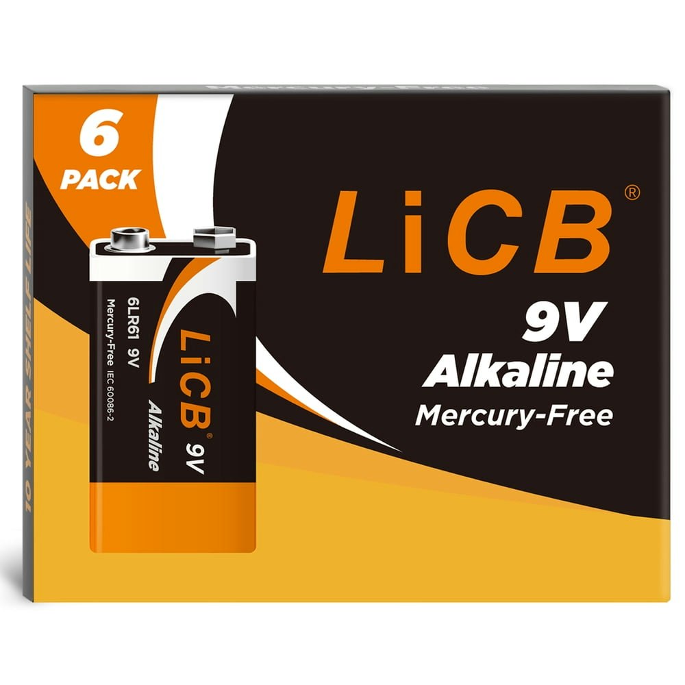 LiCB 9V Alkaline Batteries 6-Pack: $12.99 LiCB 9V Alkaline Batteries 6-Pack: $12.99