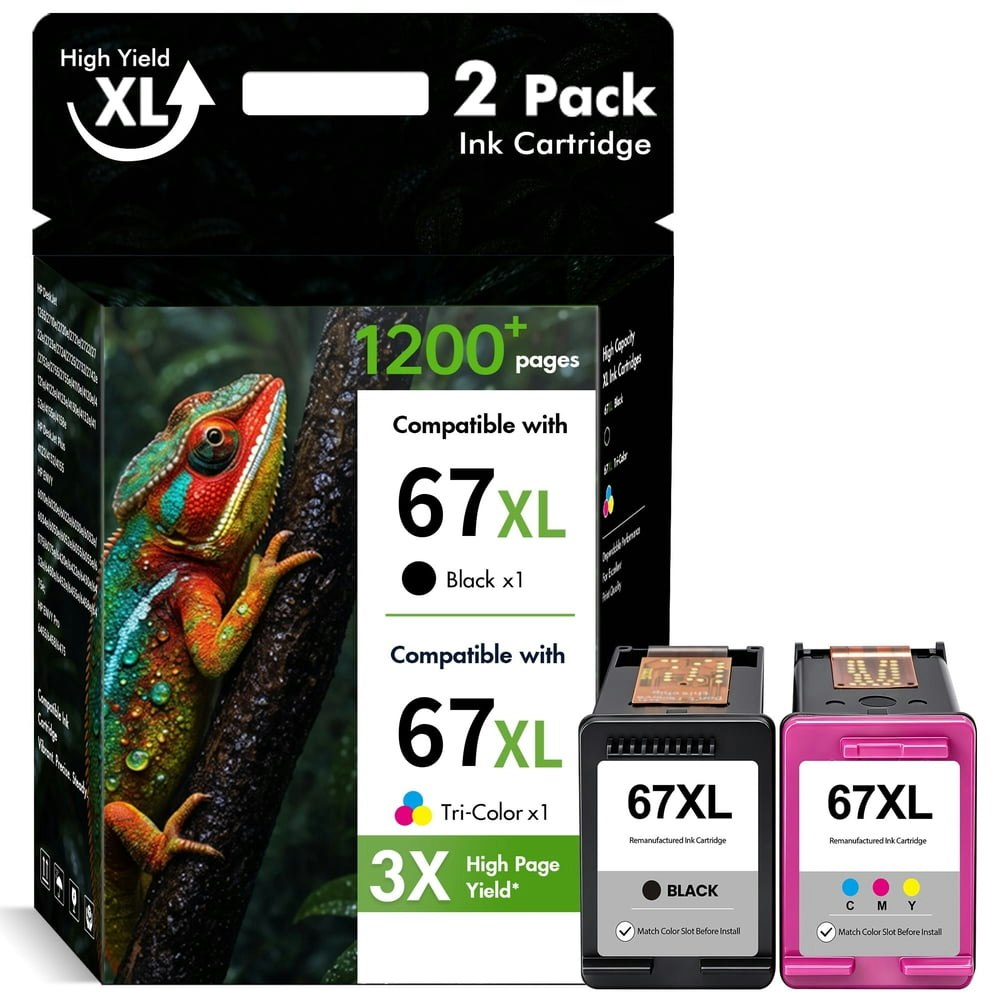 HP 67XL Black and Tri-Color Ink Cartridge 2-Pack: $33.41 HP 67XL Black and Tri-Color Ink Cartridge 2-Pack: $33.41