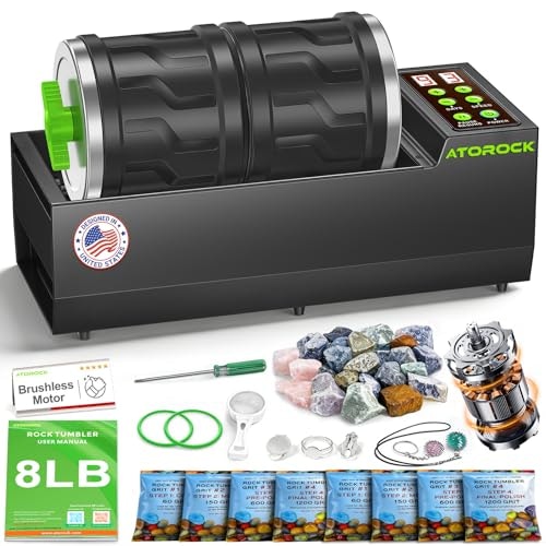 AtoRock A1 Pro 8lb Double Barrel Rock Tumbler Kit: $159.96