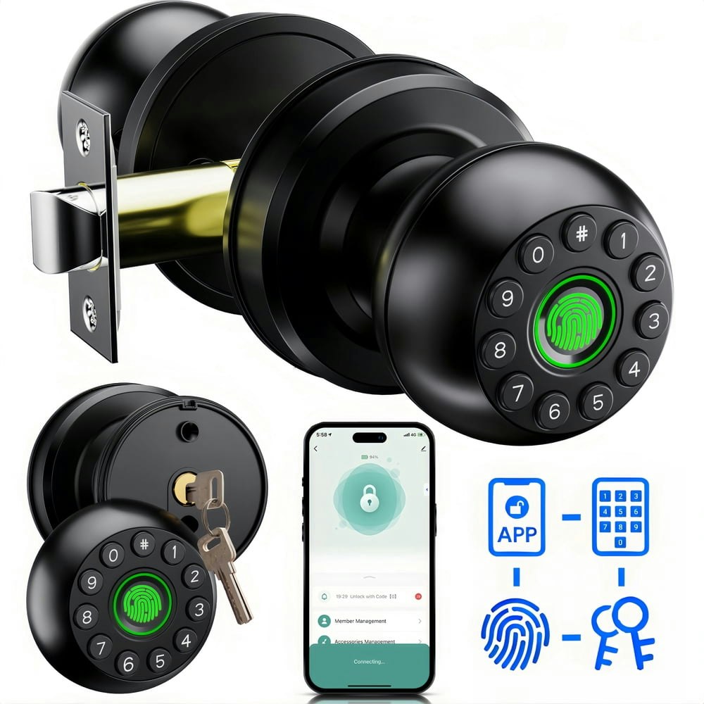 Blacksmith 4-in-1 Biometric Smart Door Knob: $45.99 Blacksmith 4-in-1 Biometric Smart Door Knob: $45.99