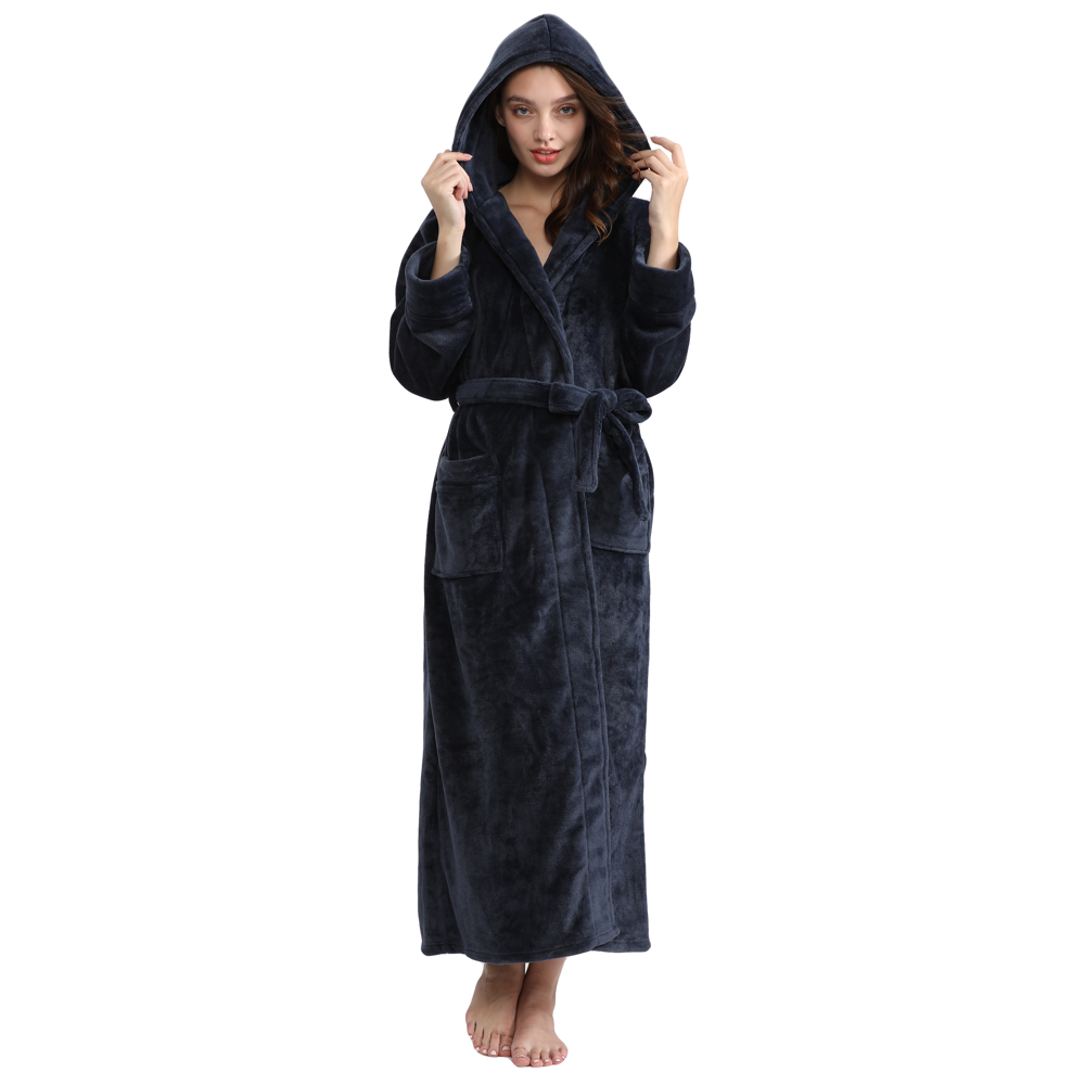 Women's Long Hooded Flannel Fleece Bathrobe: $35.99 Women's Long Hooded Flannel Fleece Bathrobe: $35.99