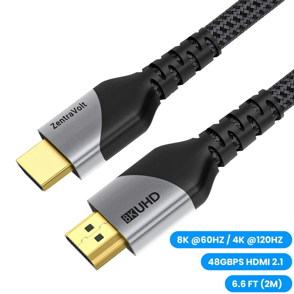 ZentraVolt 6.6-Foot 8K HDMI 2.1 Cable: $11.69 ZentraVolt 6.6-Foot 8K HDMI 2.1 Cable: $11.69