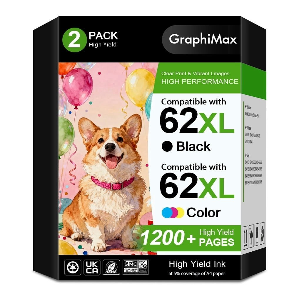 62XL Black and Tri-Color Ink Cartridge 2-Pack: $34.19 62XL Black and Tri-Color Ink Cartridge 2-Pack: $34.19