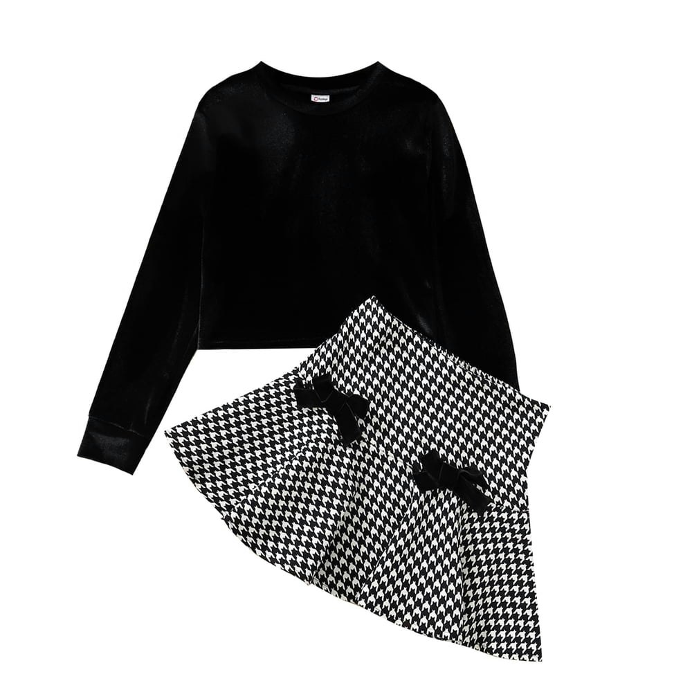 PatPat Girl's Velvet Crop Top and Pleated Skirt 2-Piece Outfit Set: $24.99 PatPat Girl's Velvet Crop Top and Pleated Skirt 2-Piece Outfit Set: $24.99