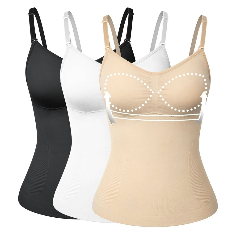 Shapewear Camisole with Built-in Padded Bra 3-Pack: $33.19