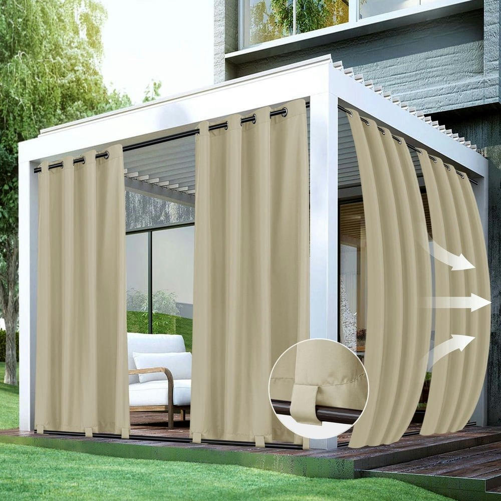 Lushvida 54" x 84" Outdoor Waterproof Patio Curtain: $10.99 Lushvida 54" x 84" Outdoor Waterproof Patio Curtain: $10.99