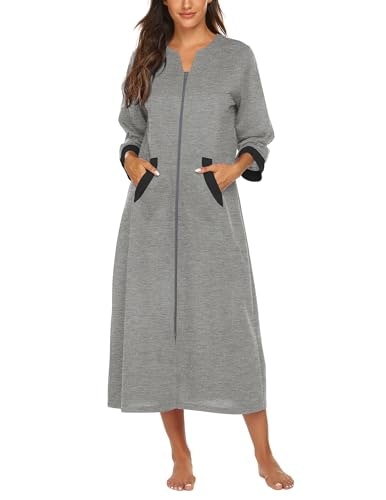 Ekouaer Women's Zipper Housecoat Robe: $25.97 Ekouaer Women's Zipper Housecoat Robe: $25.97