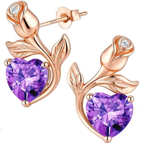 Jacupo 0.8ct Amethyst Heart Stud Earrings: $67.99 Jacupo 0.8ct Amethyst Heart Stud Earrings: $67.99