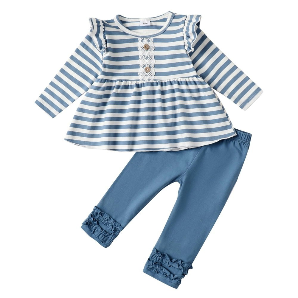 Baby Girls 2-Piece Striped Outfit Set: $14.99 Baby Girls 2-Piece Striped Outfit Set: $14.99