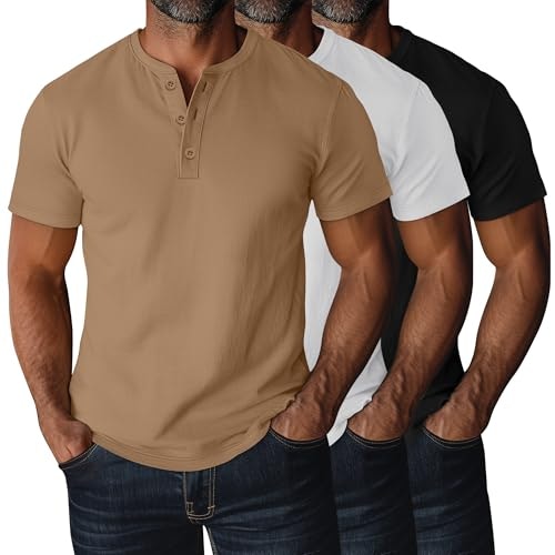 Ficerd Men's Big and Tall Henley Shirts 3-Pack: $34.39 Ficerd Men's Big and Tall Henley Shirts 3-Pack: $34.39