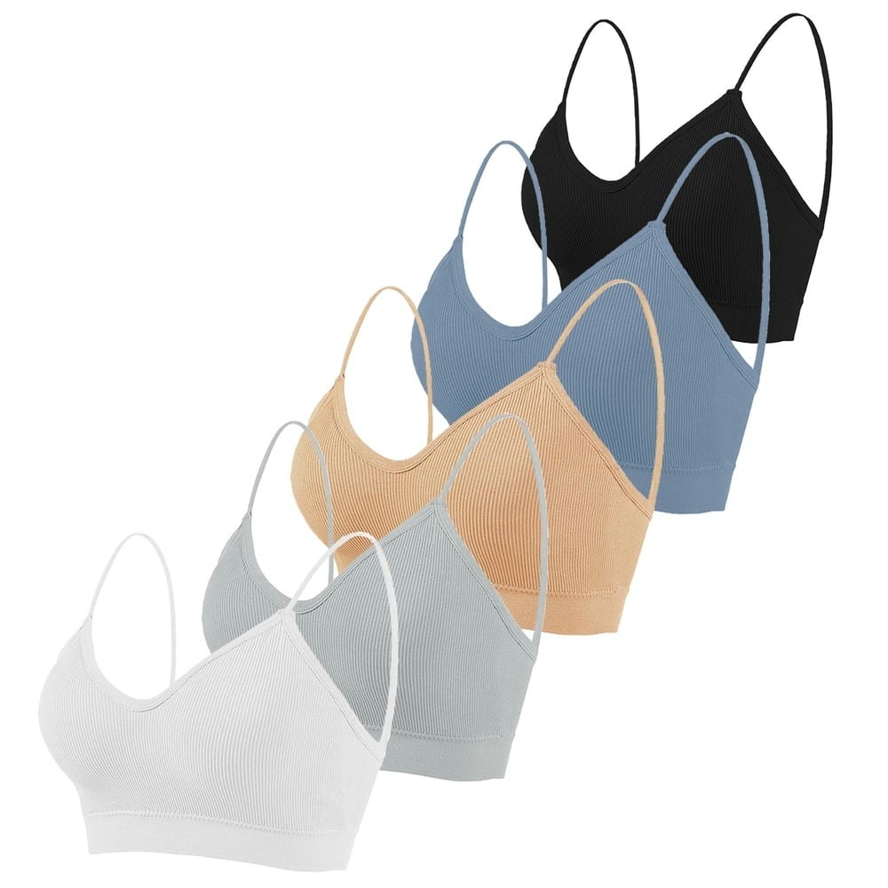 Luopital Women's V-Neck Seamless Bralette 5-Pack: $17.09