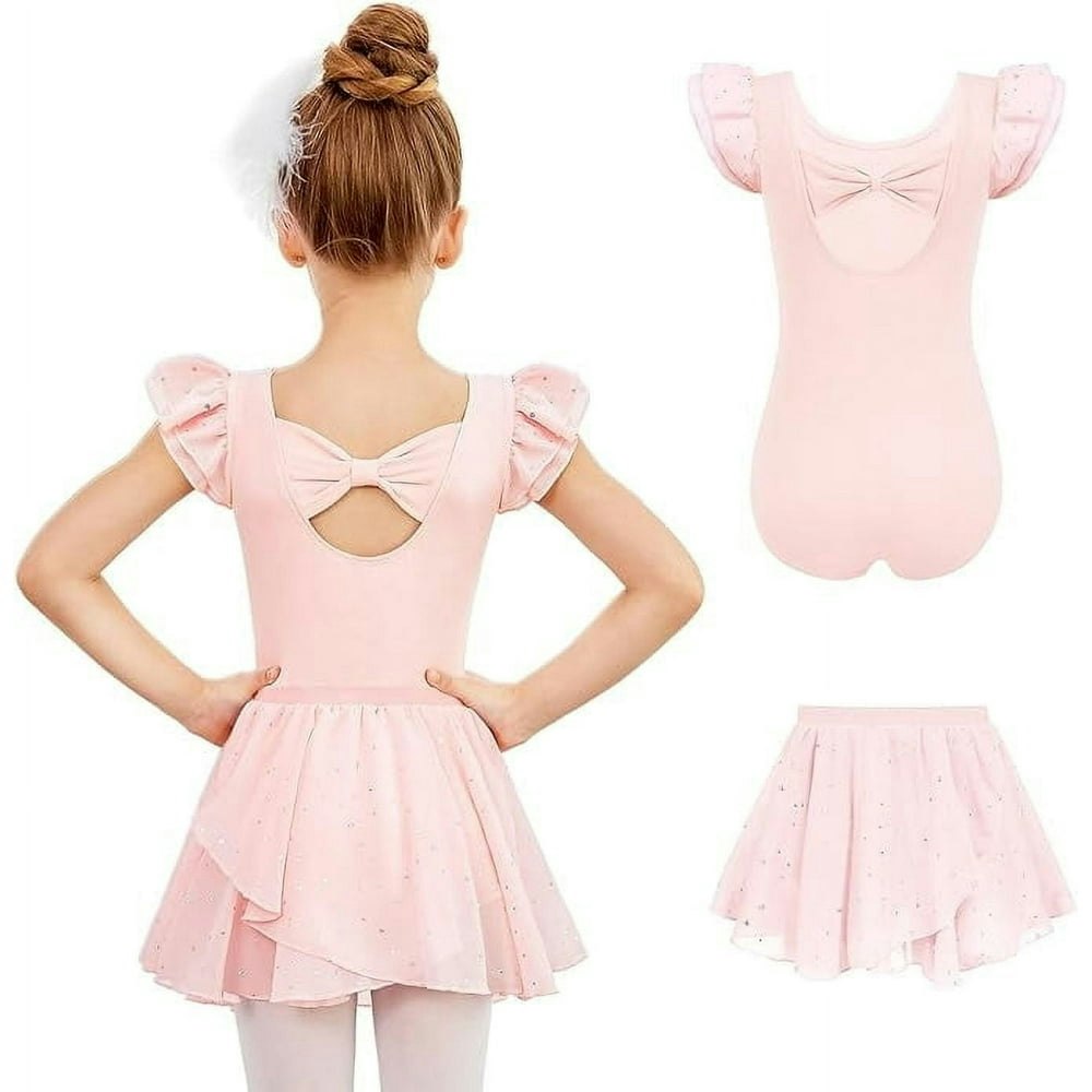 Oudiya Girls Ruffle Sleeve Bow Back Leotard and Skirt Combo: $14.98 Oudiya Girls Ruffle Sleeve Bow Back Leotard and Skirt Combo: $14.98