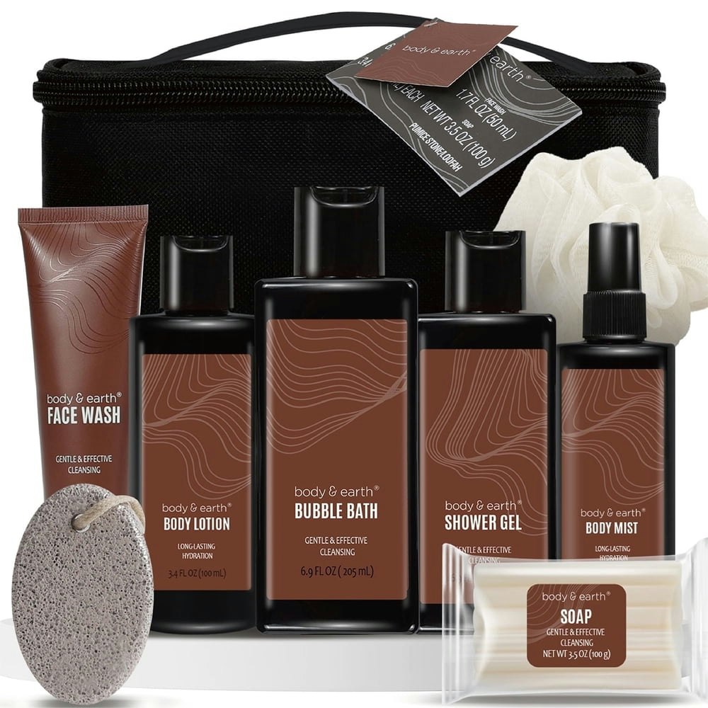 Body & Earth 8-Piece Sandalwood Men's Spa Gift Set: $25.99