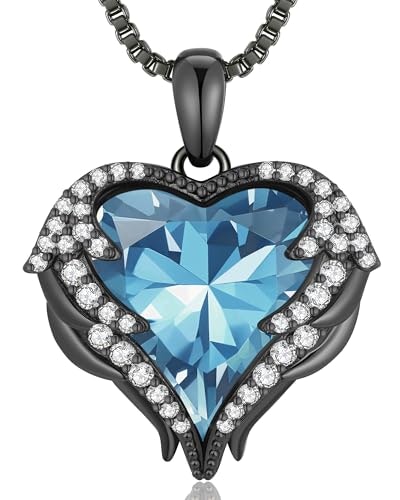 CDE Angel Wings Heart Birthstone Pendant Necklace: $33.99 CDE Angel Wings Heart Birthstone Pendant Necklace: $33.99