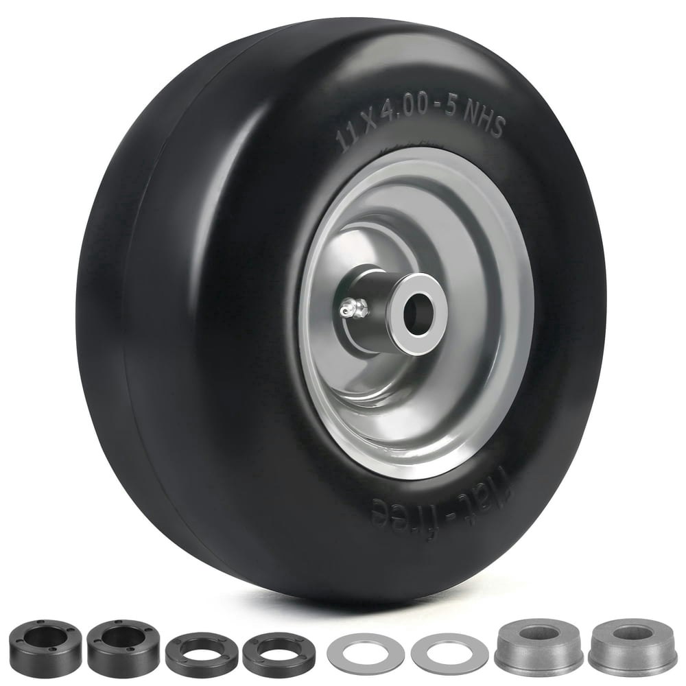 LotFancy 11x4.00-5\" Flat Free Lawn Mower Tire and Wheel: $35.99