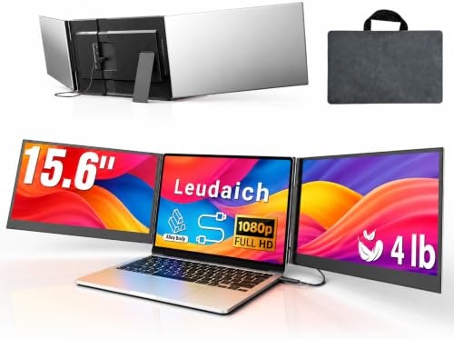 Leudaich 15.6" 1080p IPS Portable Laptop Screen Extender: $199.97