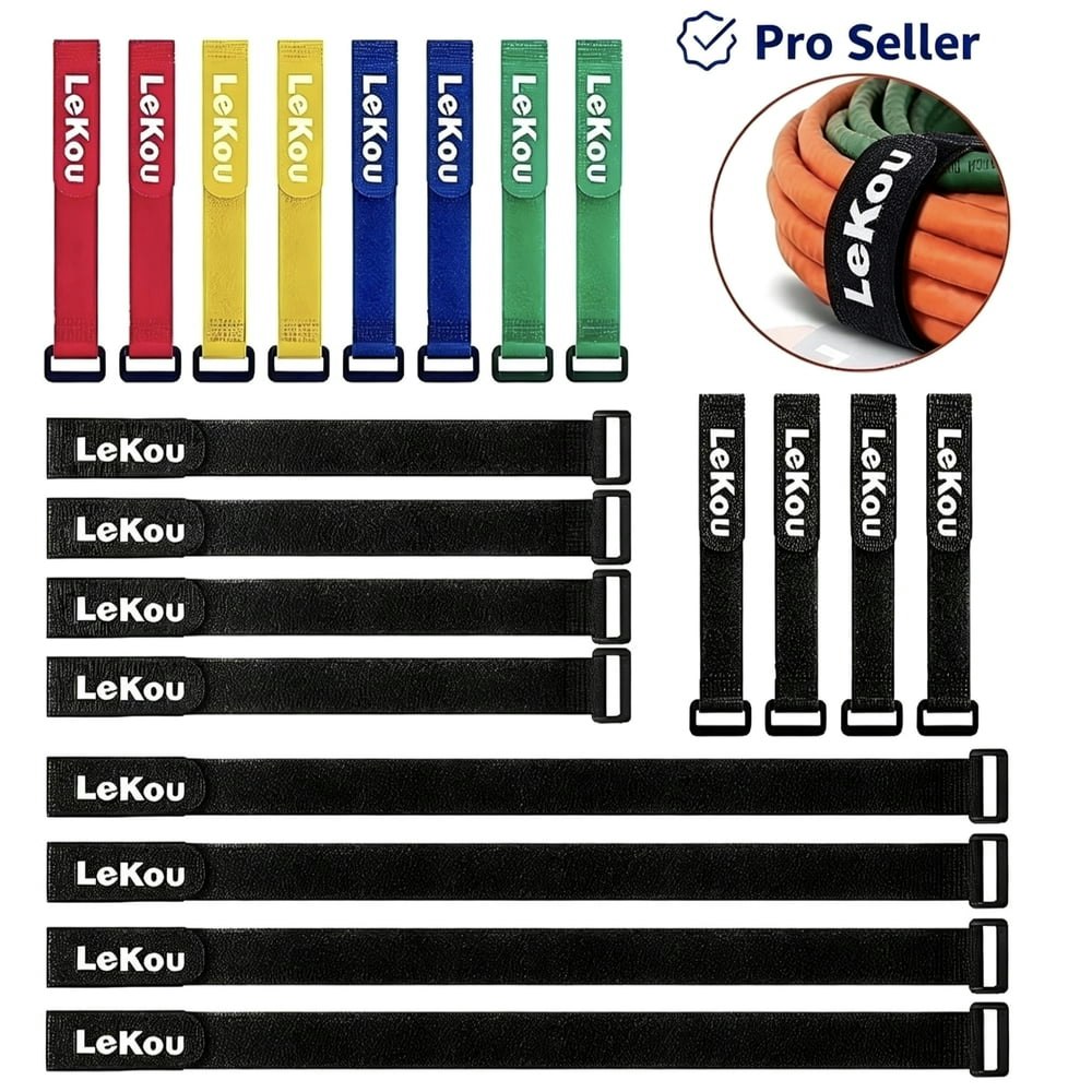 Lekou Nylon Hook and Loop Cable Ties 20-Pack: $11.15