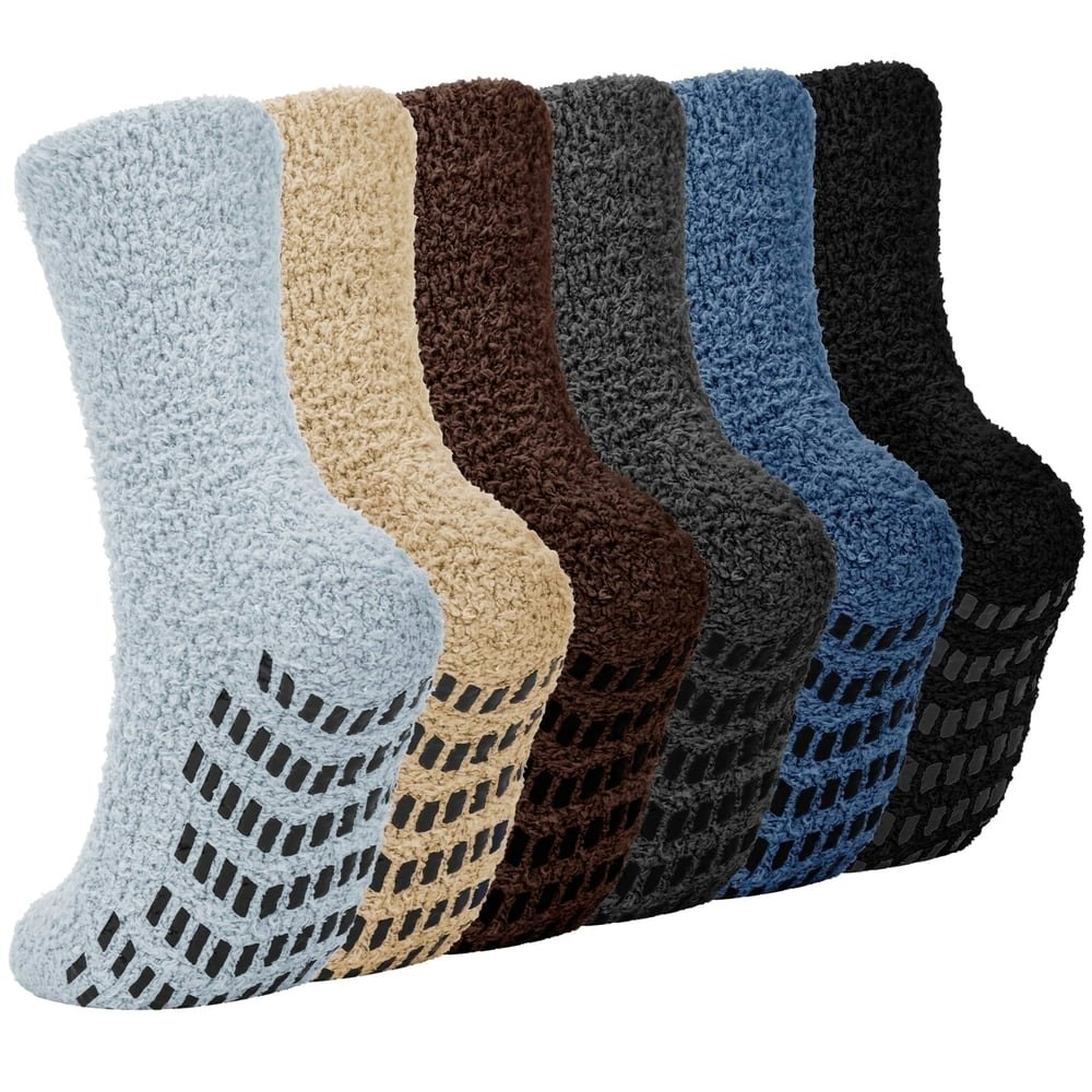 Koithot Men's Fuzzy Slipper Socks 6-Pack: $14.99 Koithot Men's Fuzzy Slipper Socks 6-Pack: $14.99