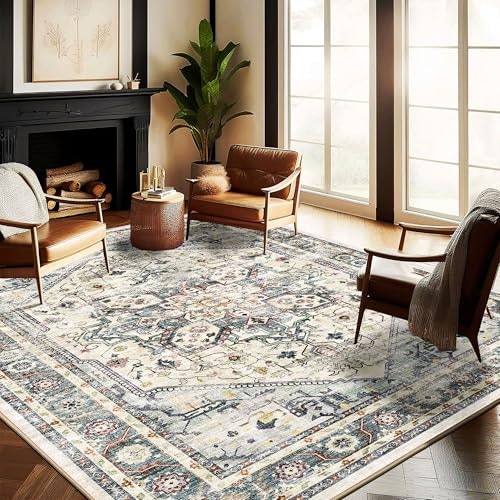Champlant 9'x12' Retro Floral Area Rug: $118.04
