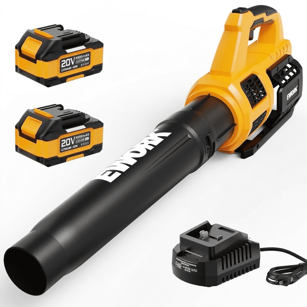 Ework 20V 550CFM Cordless Leaf Blower 2-Battery Kit: $62.98 Ework 20V 550CFM Cordless Leaf Blower 2-Battery Kit: $62.98