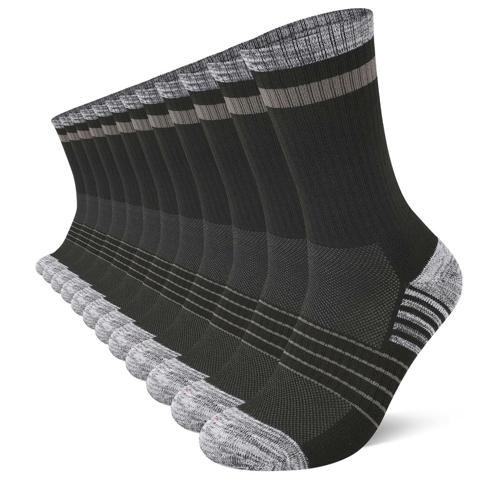 Cooplus Men's Lightweight Crew Hiking Socks 12-Pack: $12.99 Cooplus Men's Lightweight Crew Hiking Socks 12-Pack: $12.99