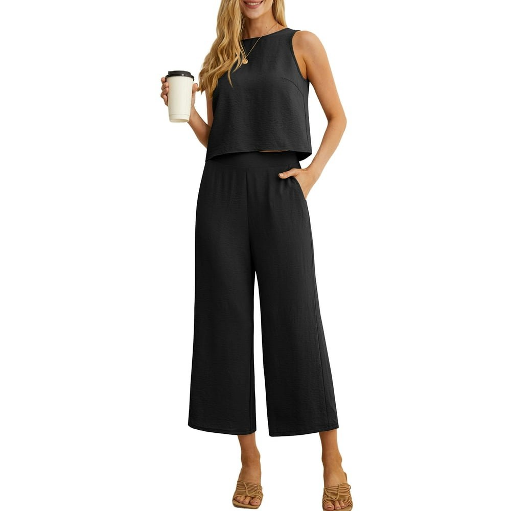 Cueply Women's 2-Piece Sleeveless Lounge Set: $21.79 Cueply Women's 2-Piece Sleeveless Lounge Set: $21.79